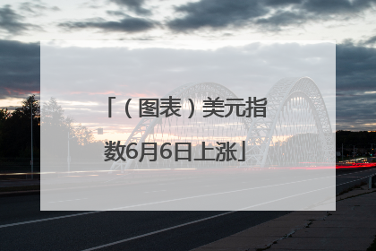 （图表）美元指数6月6日上涨
