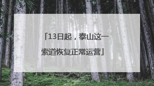 13日起，泰山这一索道恢复正常运营