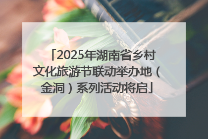 2025年湖南省乡村文化旅游节联动举办地（金洞）系列活动将启