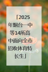 2025年烟台一中等14所高中面向全市招收体育特长生