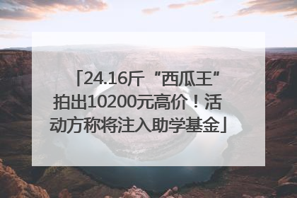 24.16斤“西瓜王”拍出10200元高价！活动方称将注入助学基金