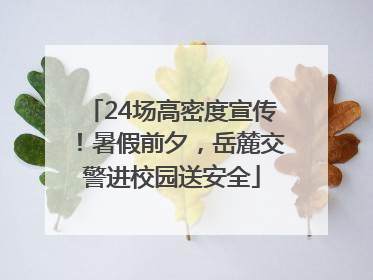 24场高密度宣传！暑假前夕，岳麓交警进校园送安全