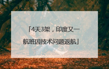 4天3架，印度又一航班因技术问题返航