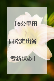 6公里田园路走出备考新状态